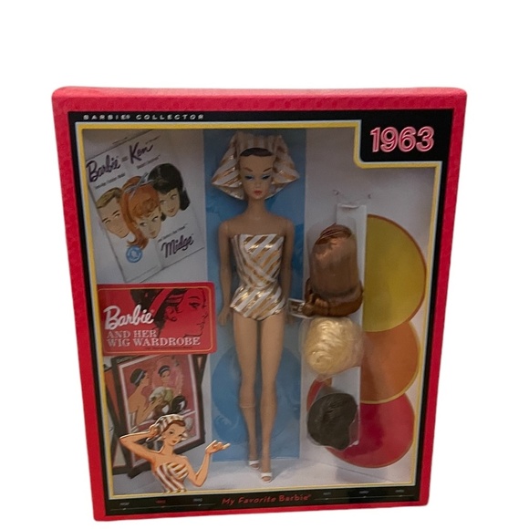 1963 My Favorite Barbie Reproduction Set Fashion Queen Barbie Wig Wardrobe Doll - Picture 3 of 9